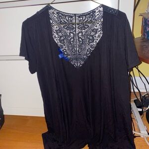Apt. 9 • Black Short Sleeve Lace-back Cardigan